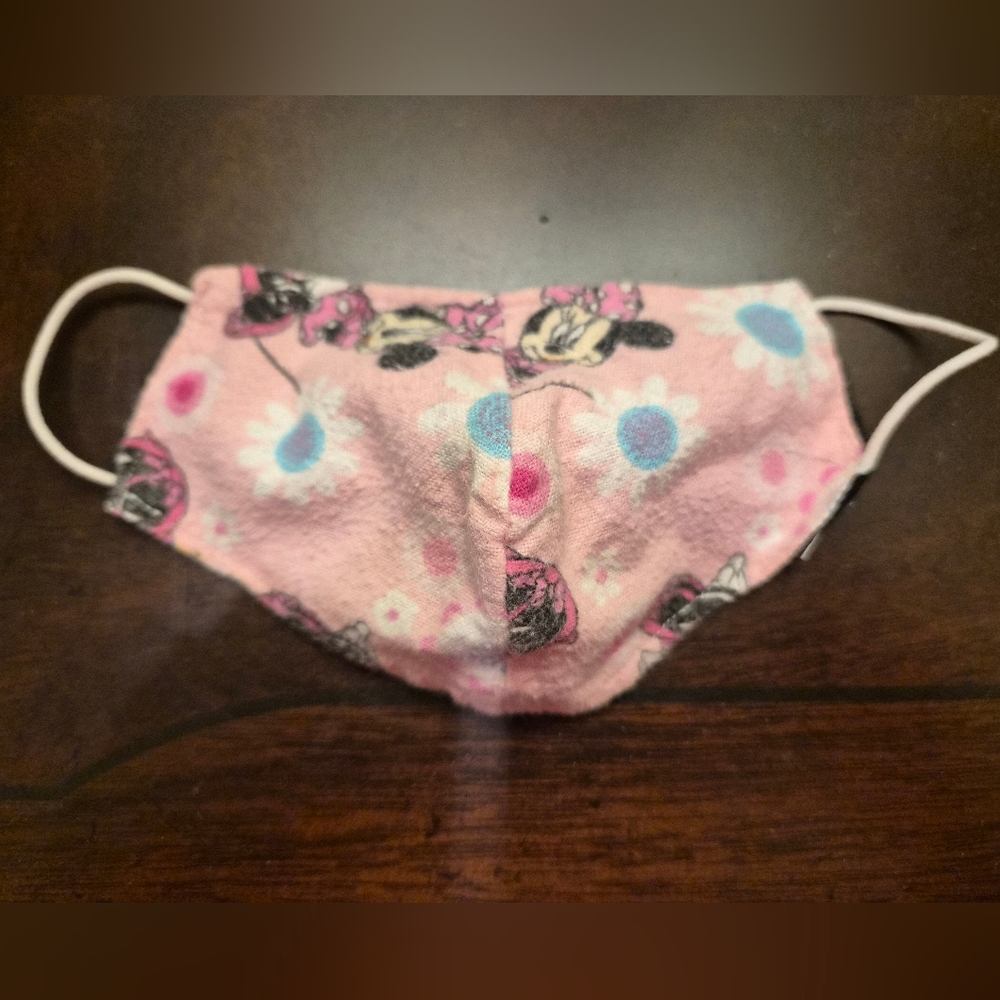Minnie Mouse Pink Floral Face Mask Sz Small (3-5 Yrs)